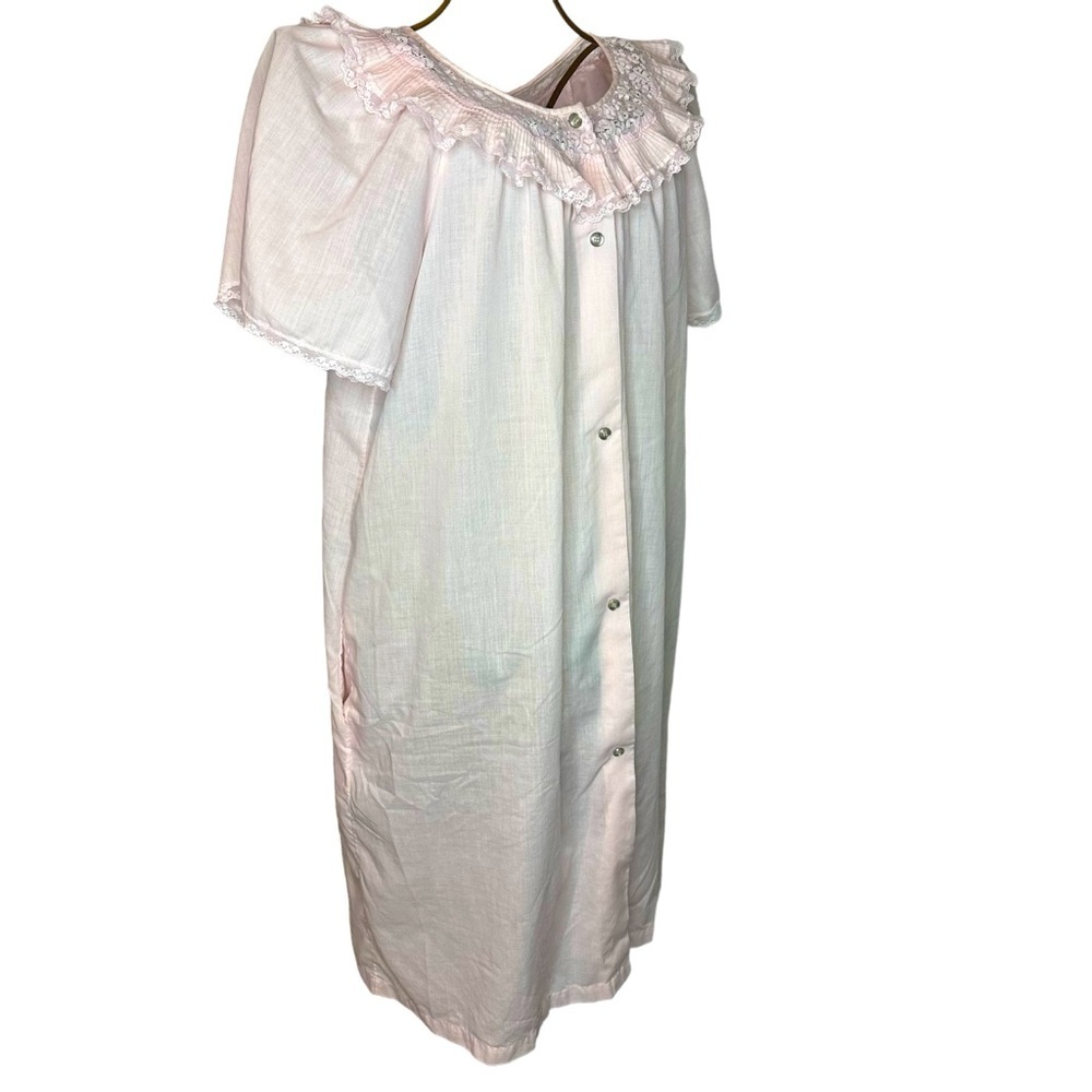 Vintage Gilead Cottagecore Lace Trim Nightgown - Women’s Size Large - Pale Pink - Picture 2 of 11